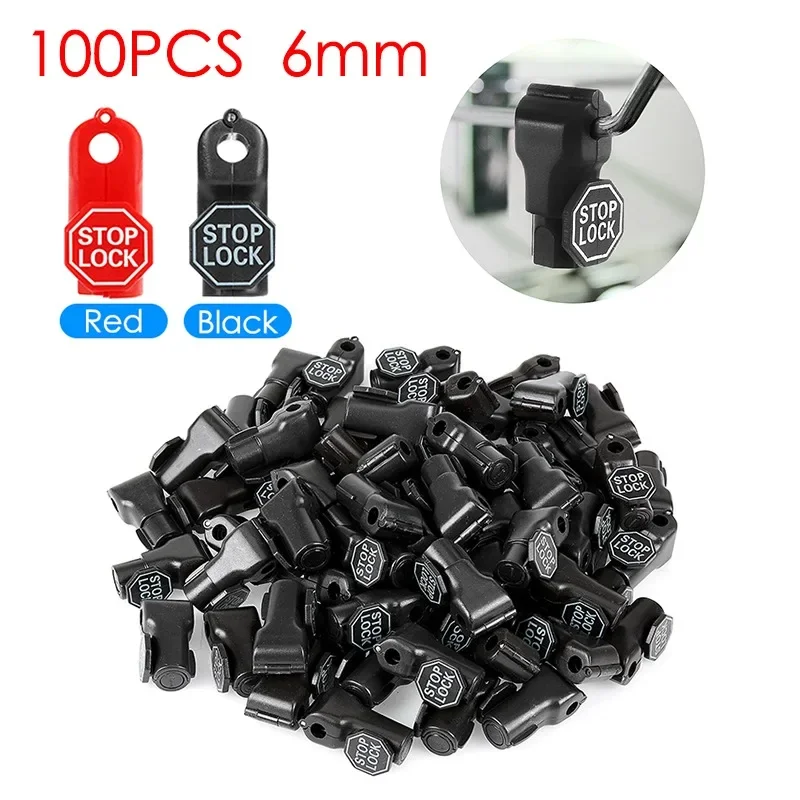 

100PCS 6mm Peg Hook Stop Lock Loss Prevention Security Hook Stop Locks for Supermarket Retail Stores Commodity Security Display