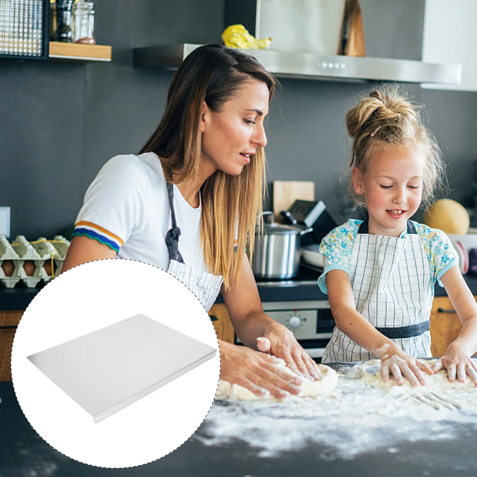 

Stainless Steel Cutting Board Non Dough Scraper Pastry Dough Countertop Scraper Kitchen Cooking Tool for 30* 40cm
