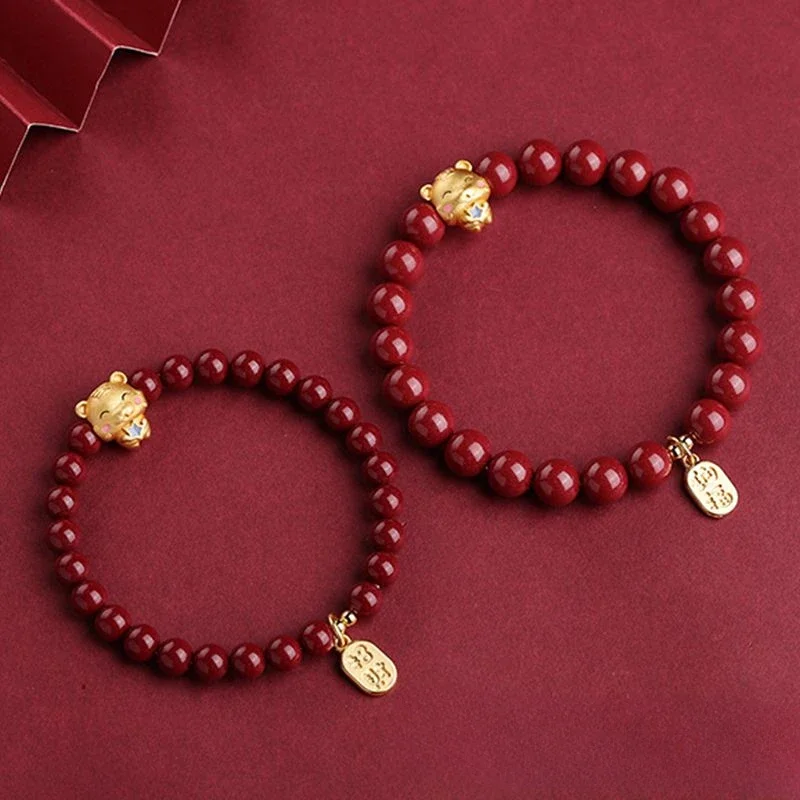 

Cinnabar Hand String, 12 знаков зодиака, кролик в этом году для защиты мира, мужские и женские браслеты, чтобы зарабатывать деньги и заботиться о подарке
