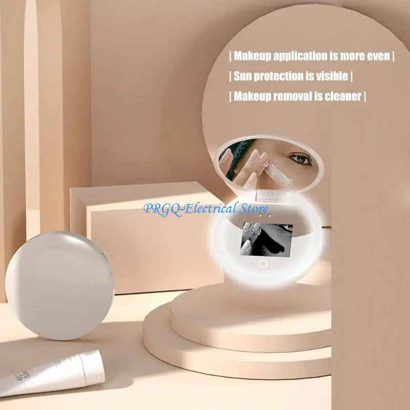 N0PF 컴팩트 거울 UVS 카메라 선 스크린 테스트 여행 여행 메이크업 미러