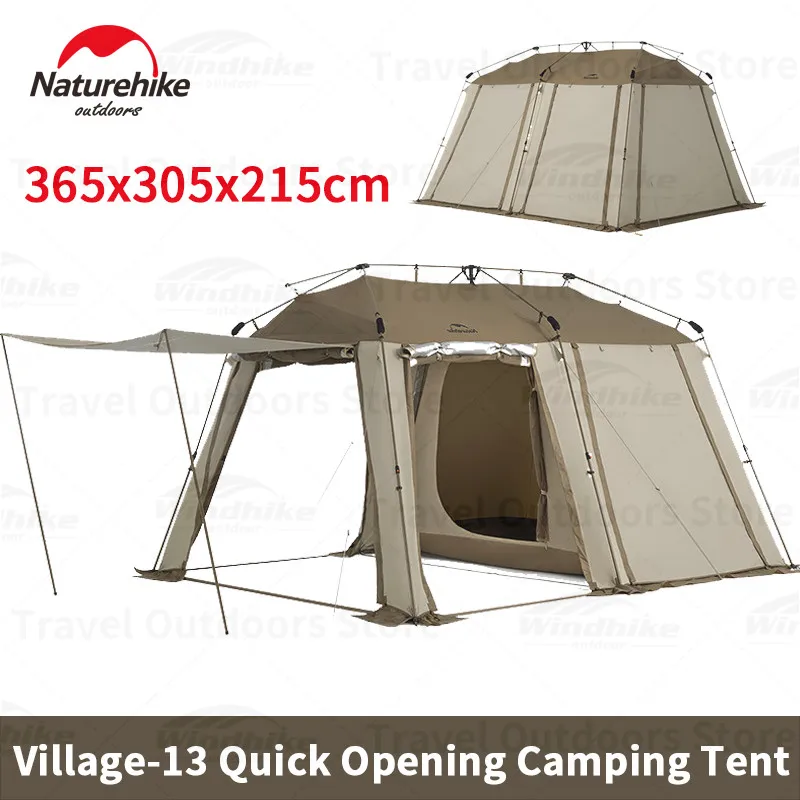 

Naturehike Village 13 Automatic Tent A Frame Cabin Tent for 4 People Camping One Touch Quick Opening Easy Setup With Snow Skirt