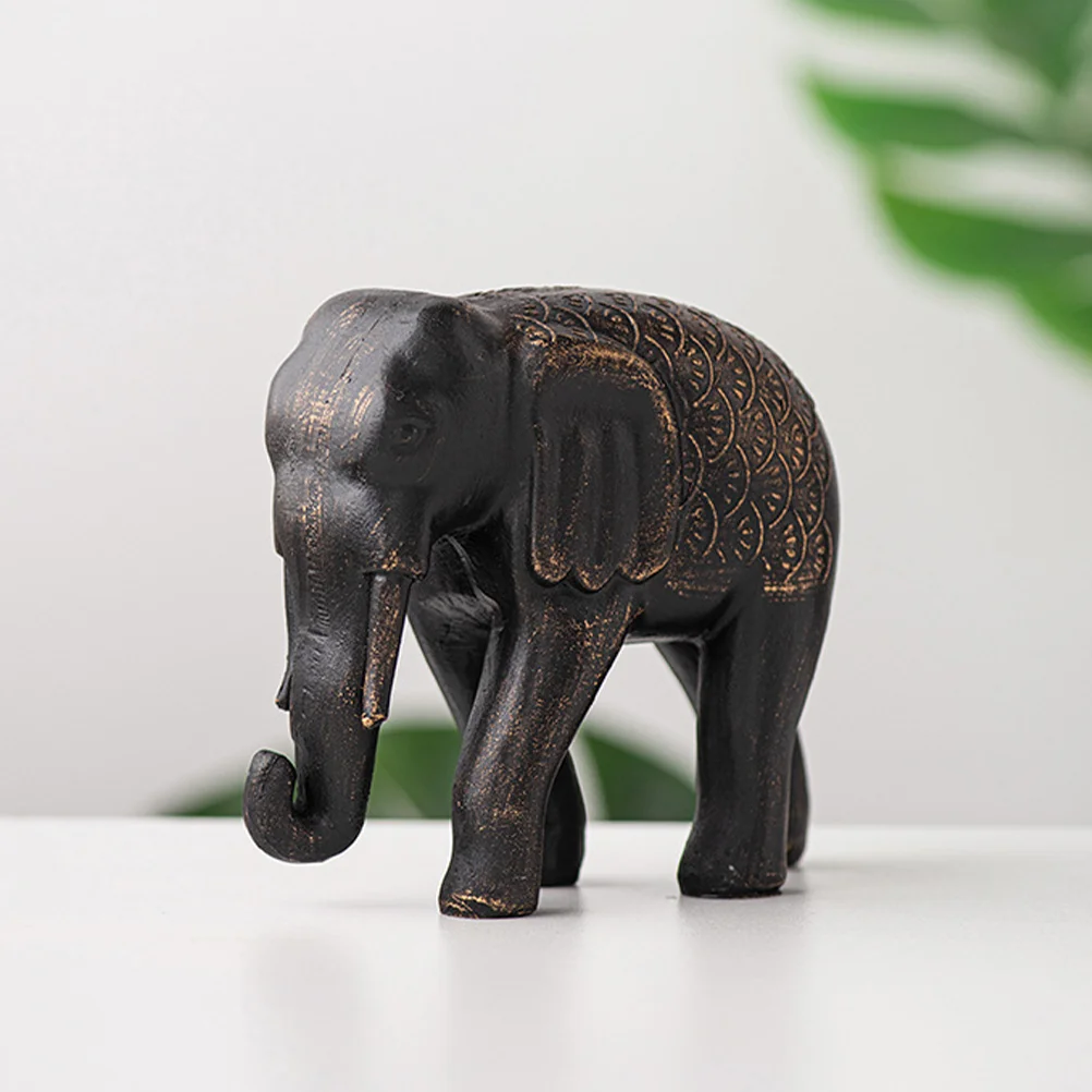 

Elephant Figurine Ornament Resin Modern Elephant Statue Desktop Adornment