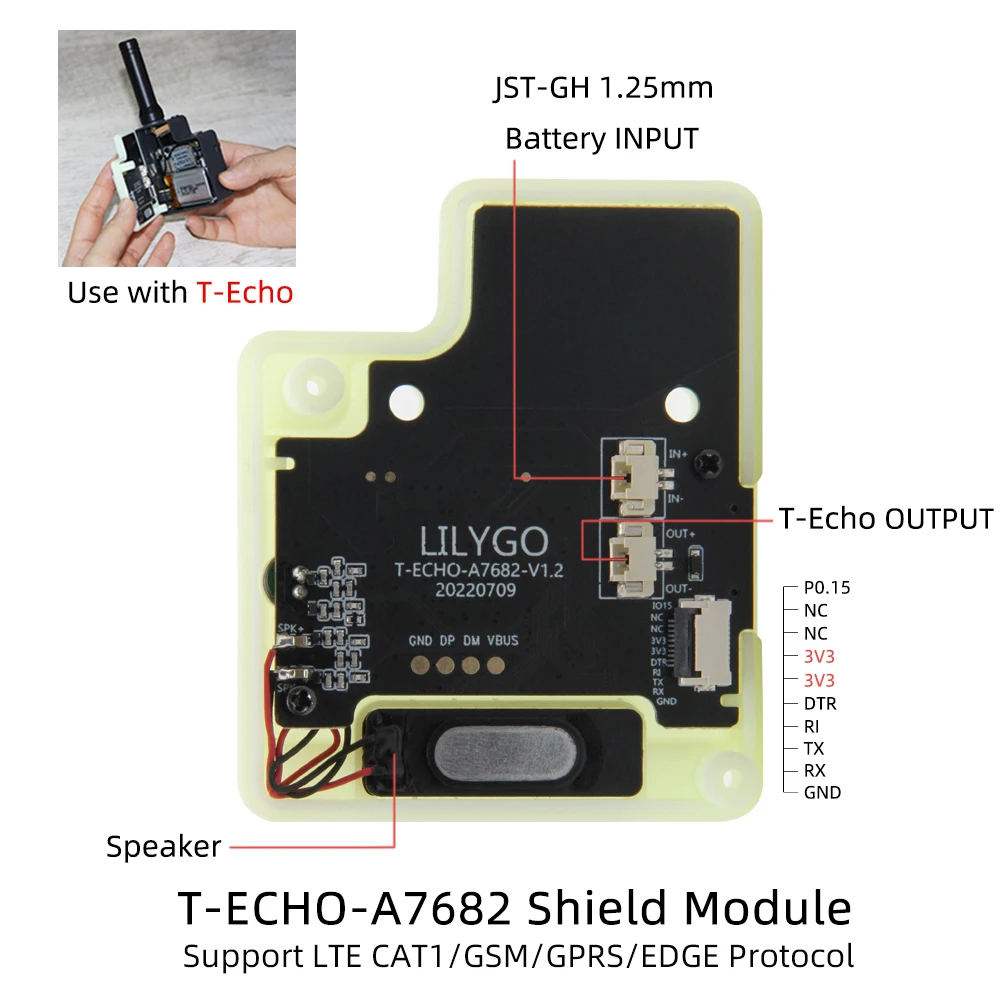 ® TTGO T-Echo A7682E Shield Module Development Board SIM 4G LTE CAT1 GSM GPRS ED