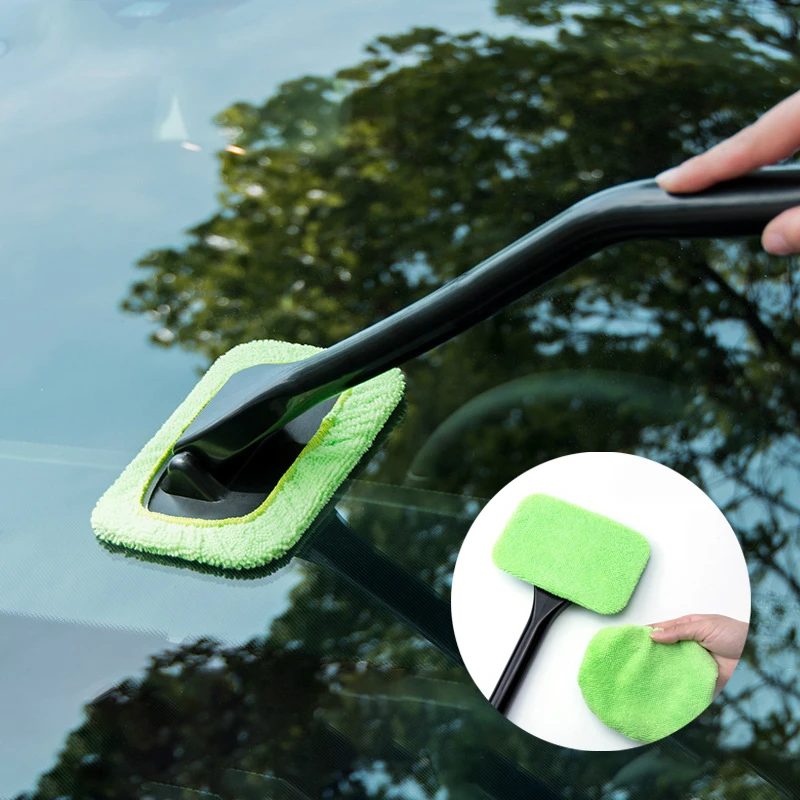 Window Cleaning Brush Car Defogging Window Wiper Car Home Detachable Duster Cleaning Glass Brush with Cloth