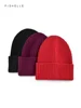 Solid color red pure wool hats women men warm wool hat autumn winter cap adults beanie new knitted beanies luxury holiday gift