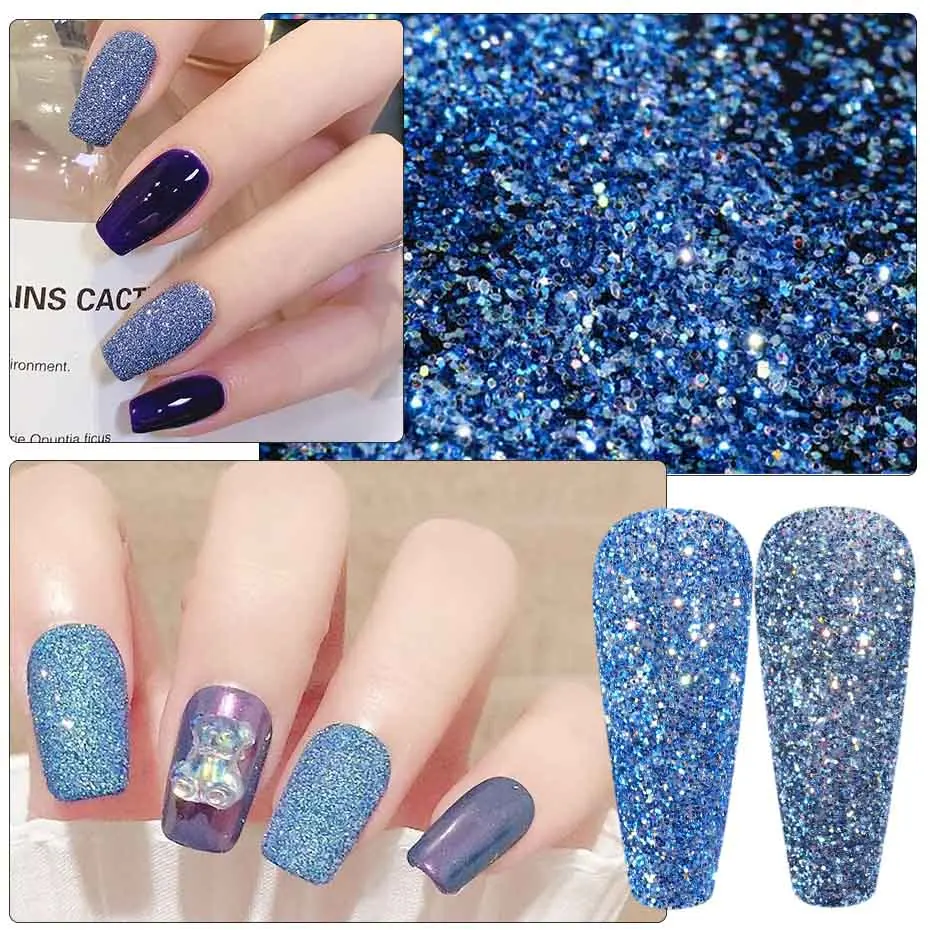 1Box Holographic Nail Glitter Laser Shiny Nail Art Sequins Silver Diamond Powder Dust Gel Polish Manicure Decor SAZS01-30 nail powder nail glitter nail decoration nail decorations