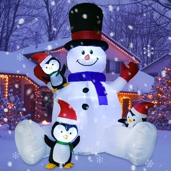 Christmas Inflatable Father Christmas Snowman Illuminated Decoration Outdoor Garden Patio Decoration Christmas Decoration 1
