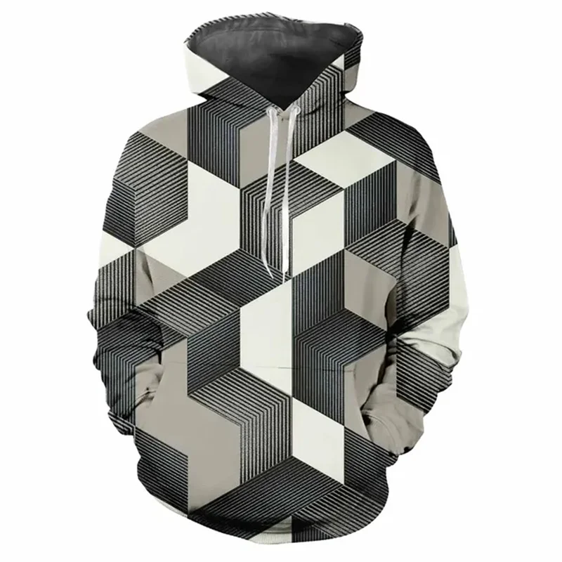 thumbnail image 1 of Sudadera con capucha con estampado 3D de cuadrados coloridos para hombre, sudadera con patrón geométrico, sudaderas casuales de moda, jersey de gran tamaño, mangas largas, 1 of 5