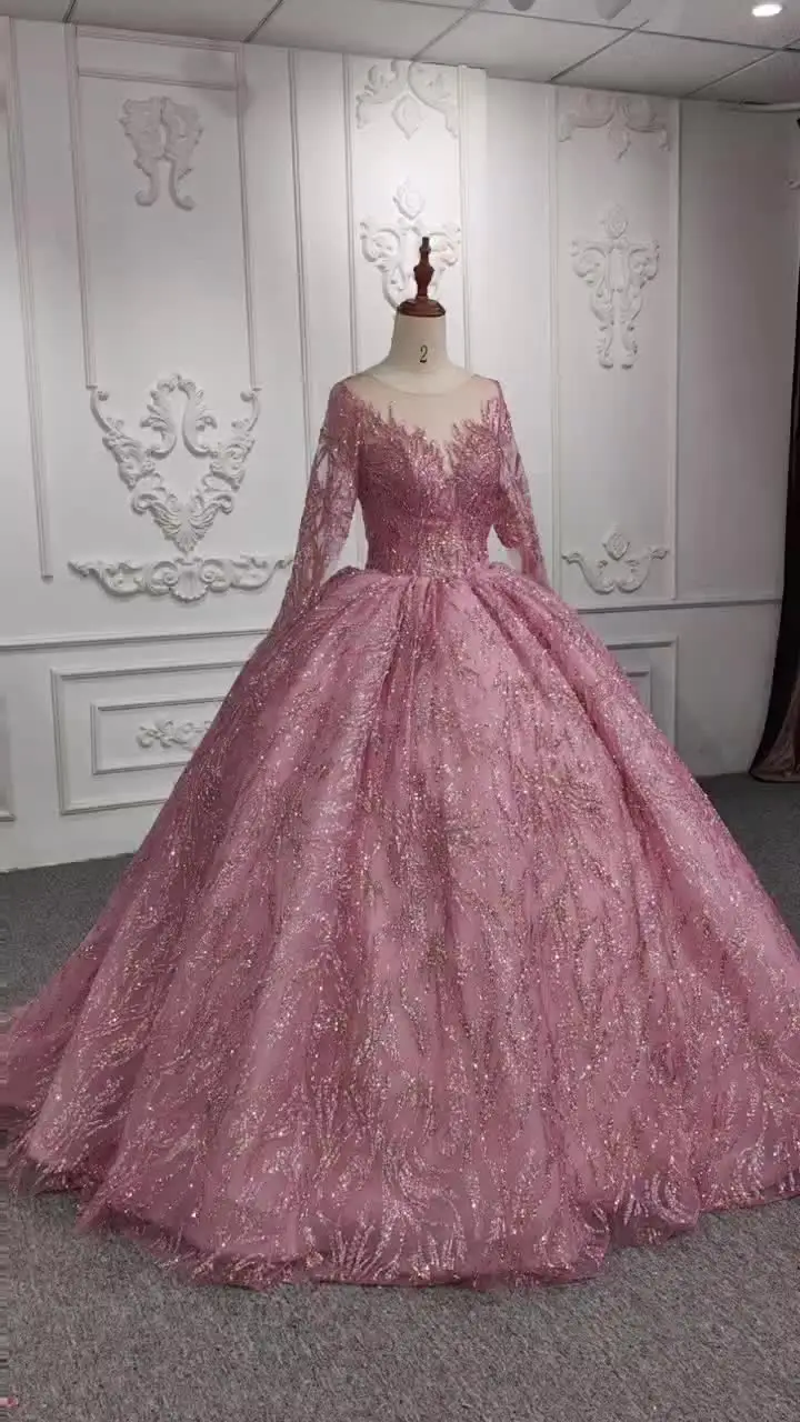 Платья Quinceanera бальное платье романтическое кружево Vestidos De 15 Años 2023 розовое с