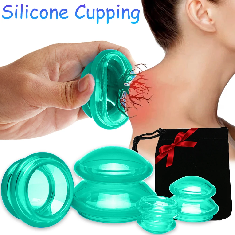 Silicone Suction Cup Vacuum Massage Anti-Cellulite Body Slimming Cupping Therapy Set Gua Sha Skin Lifting Physiotherapy Massager 6