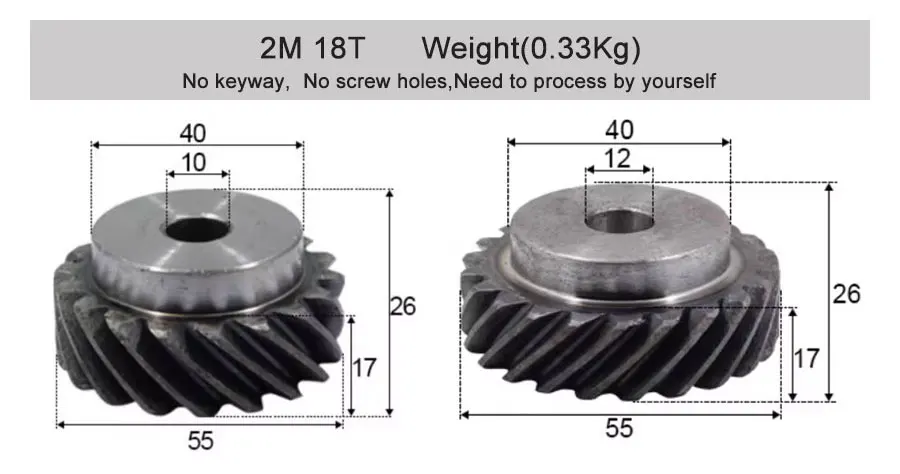 1 Stück Rechtwinkliges Schrägzahnrad 1M 60T 1 Mod 60 Zähne mit 10mm Prozessloch und Ritzel für Maschinenteile – Detail 38