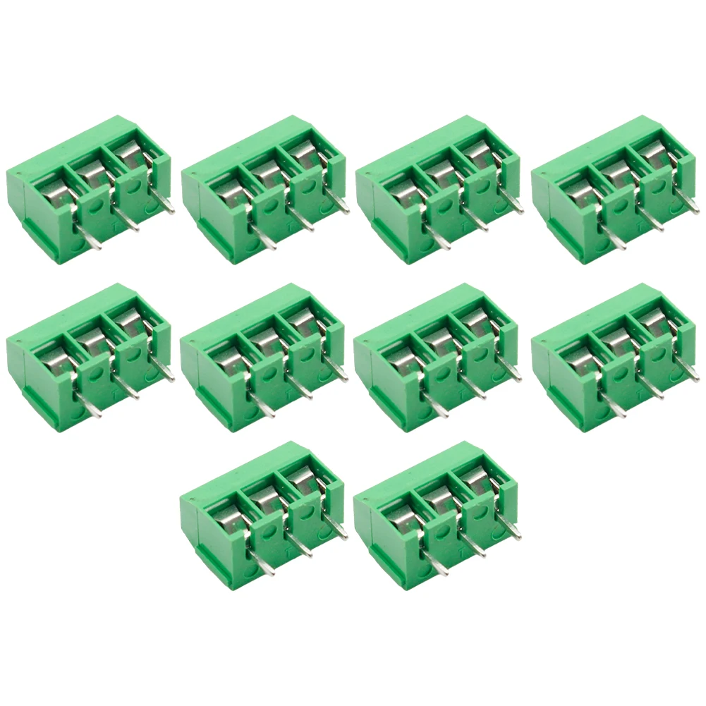 10Pcs PCB Mount Screw Terminal Block Connector Pitch 5.0mm KF301 Spliced Screw Terminals Block Connector Straight Pin 2P 3P