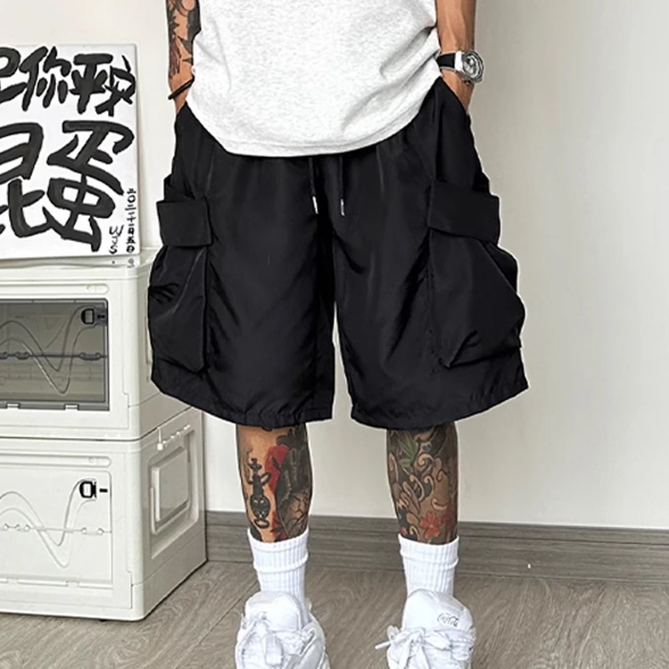 

Мужские летние модные свободные шорты со множеством карманов, мужские однотонные повседневные шорты-карго, мужские прямые спортивные шорты G228, 2024