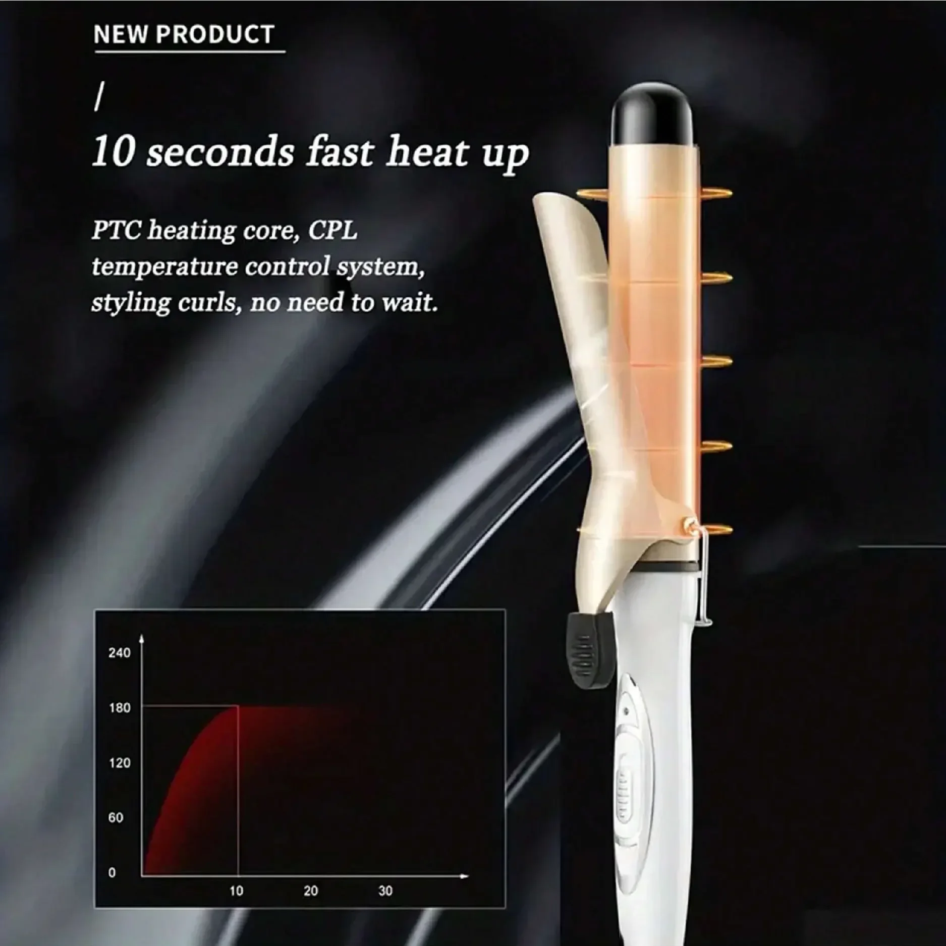 Portable curling iron, convenient for wave and curling styling tools, easy to use, perfect for styling anytime, anywhere