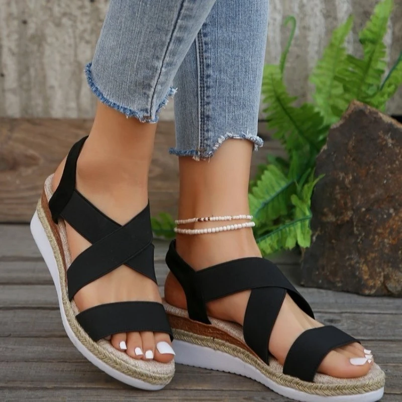 Women Wedge Sandals Casual 2024 New Summer Shoes Beach Fashion Sandals Sexy Platform Women Sandals Zapatos Mujer 2024 Tendencia