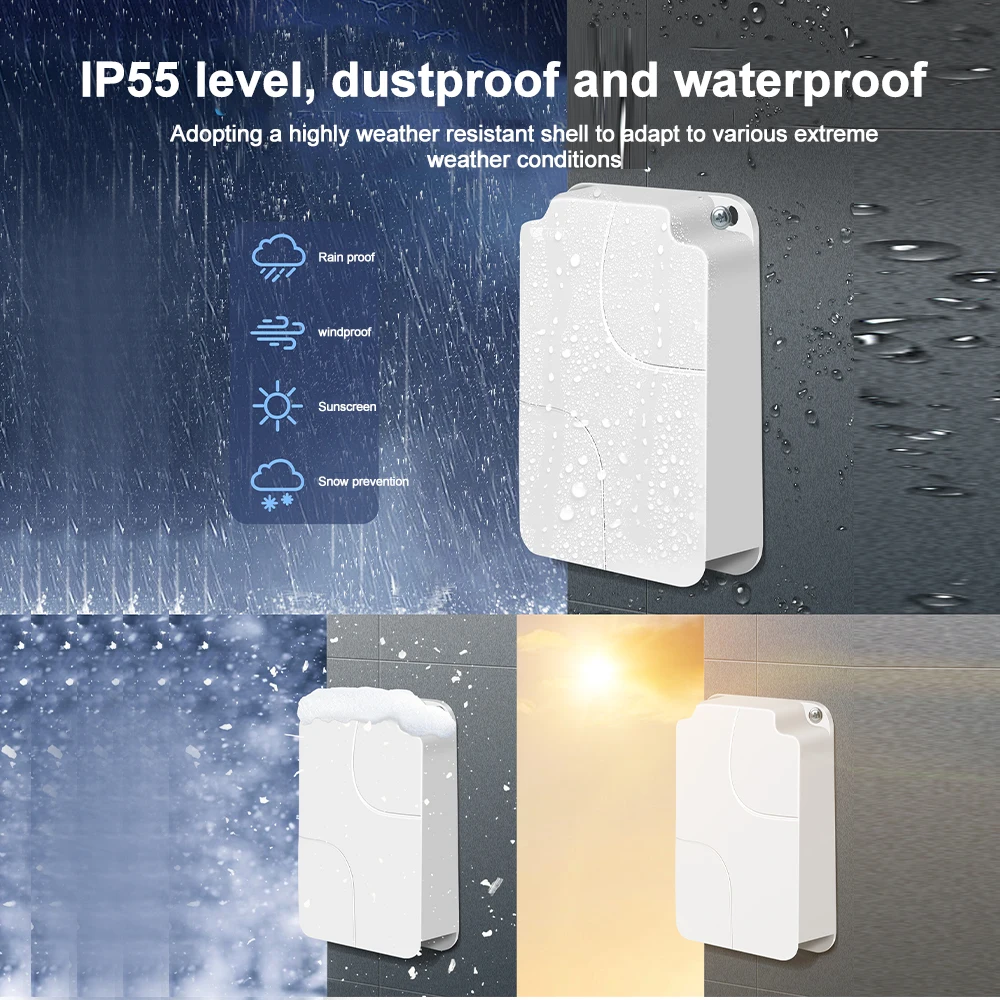 4 Port IP55 Waterproof POE Repeater 100/1000Mbps Outdoor 1 to 3 Network Switch PoE Extender for POE Camera Wierless AP