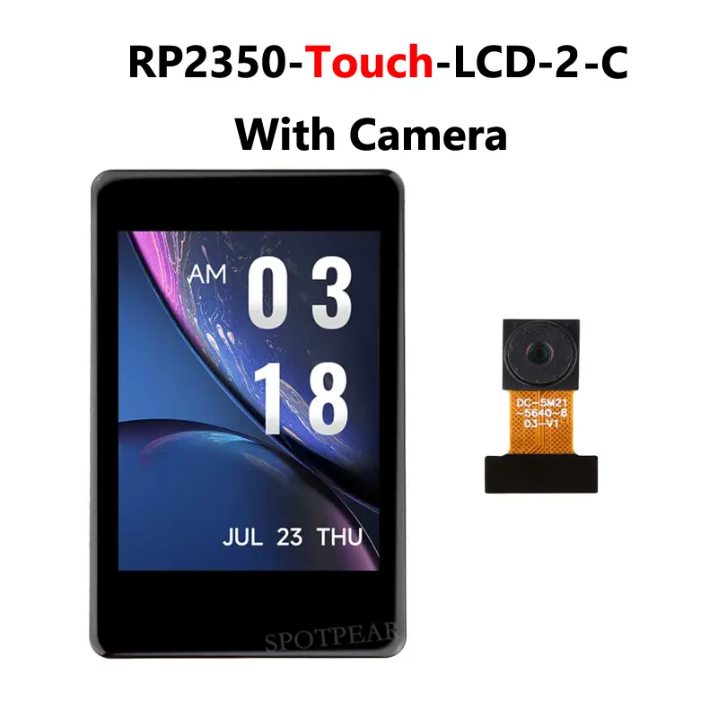 Raspberry Pi Pico 2 RP2350 2 inch LCD Capacitive TouchScreen Development Board 240x320 Display QMI8658 6-Axis/OV5640 Camera/SD image 8