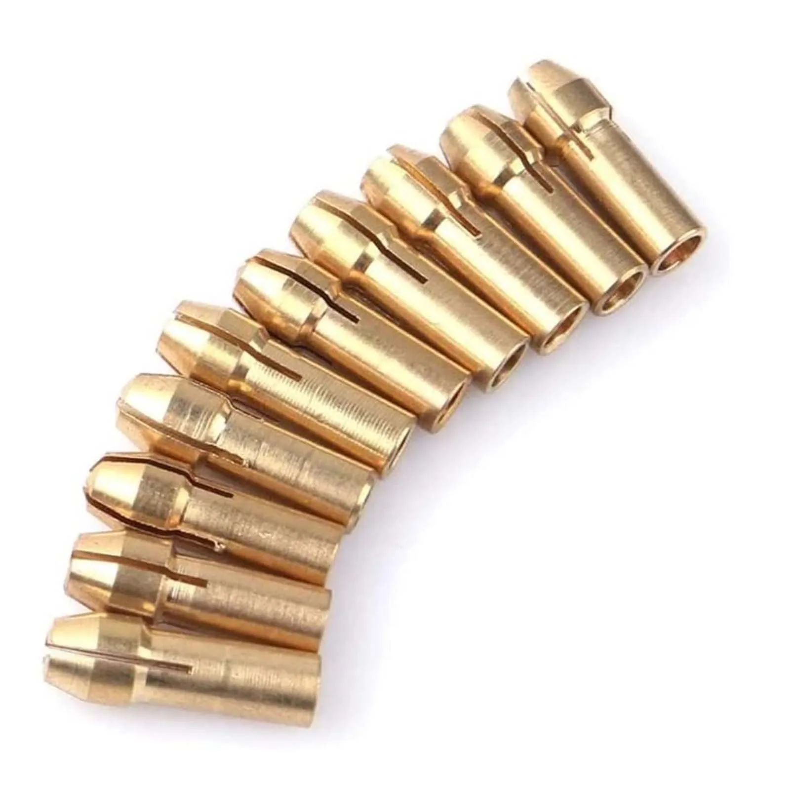 

10 Pcs4.8mm Brass Collet Fits Dremel Rotary Tool 0.5 Mm-3.2 Mm Dremel Drill Chucks Electric Grinder Quick Change Replacement Set