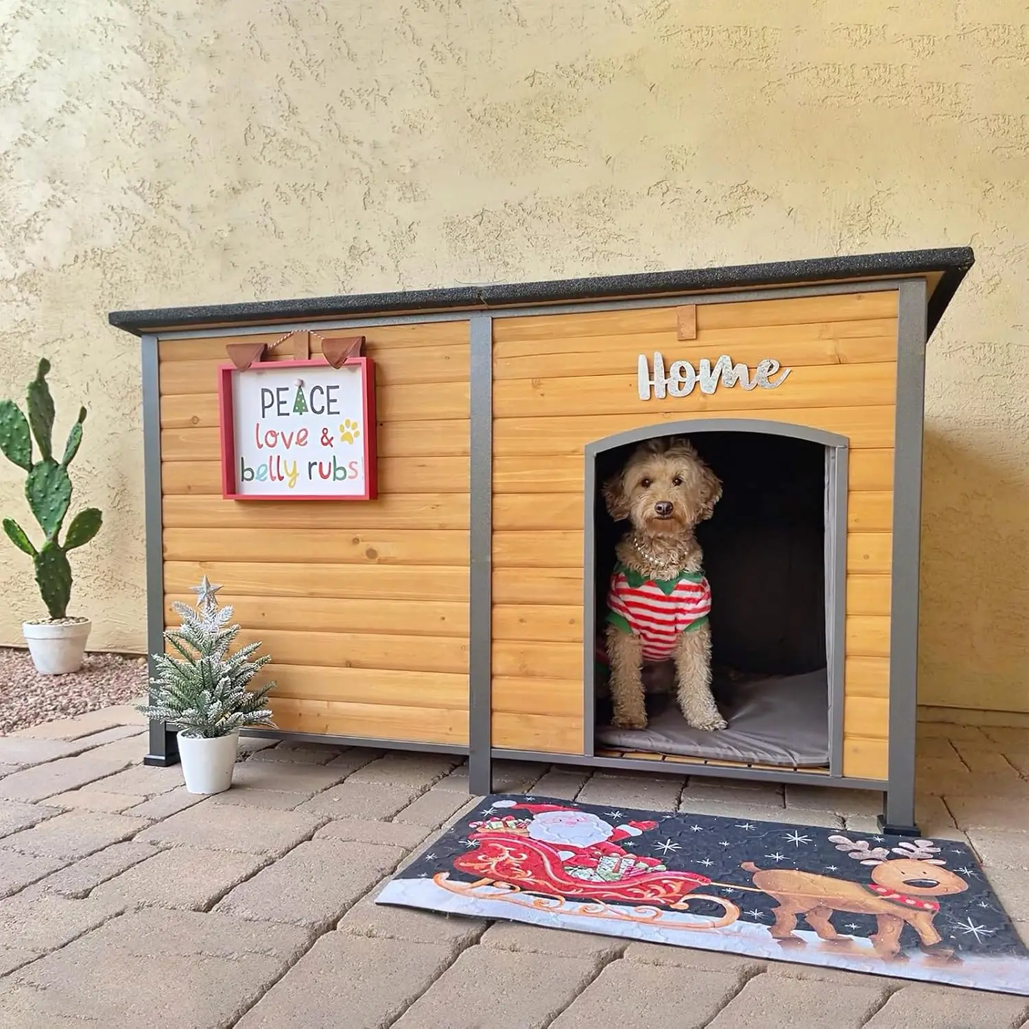 59" Large Dog House 100% Insulated Dog Kennel with Liner for Winter,Waterpoof for Outdoor & Indoor Use. 2