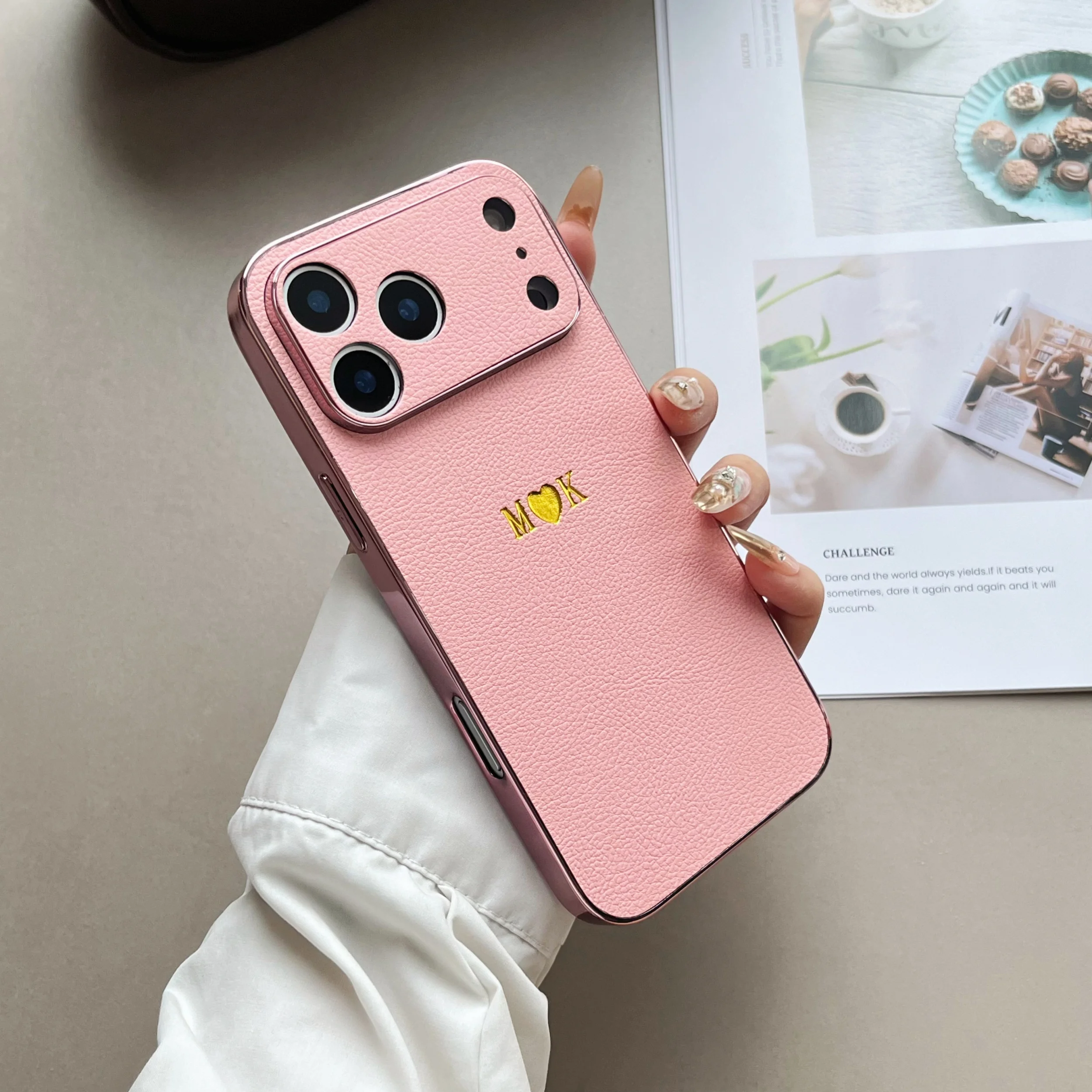 Luxury Faux Leather Plating Phone Case For iPhone 17 16 thumbnail 2