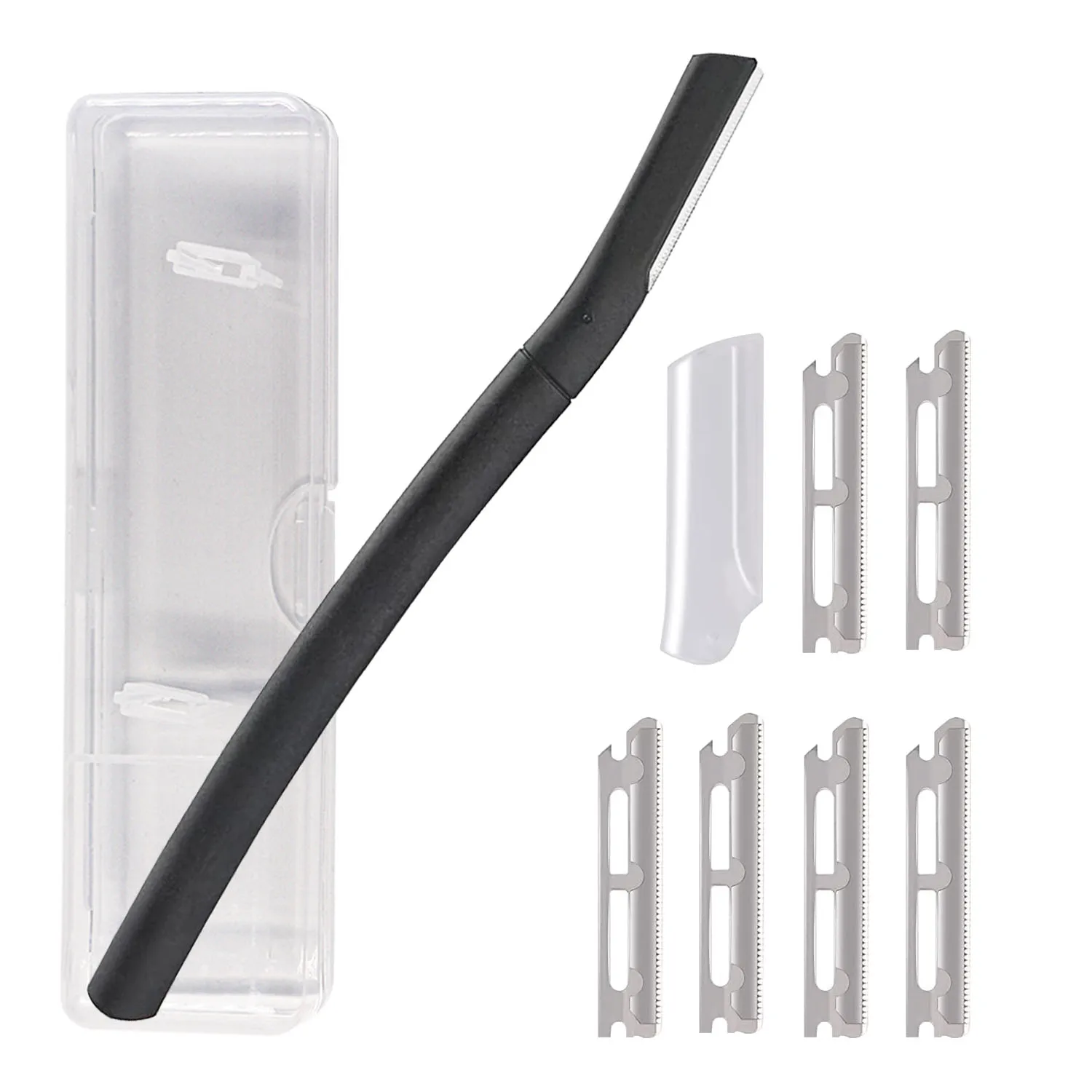 Eyebrow Razor Kit Beard Trimmer Dermaplaning Tool Shaper Facial Razor for Beard Moustache With 6 Blade Sets eyebrow razor set eyebrow razor
