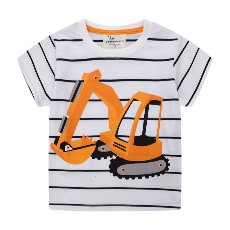 best T-Shirts Kids Children Casual Clothing Unisex Baby Summer T Shirt Cartoon Excavator Printed Tops Tees Cotton T-shirt For Girls Boys vlone t shirt T-Shirts