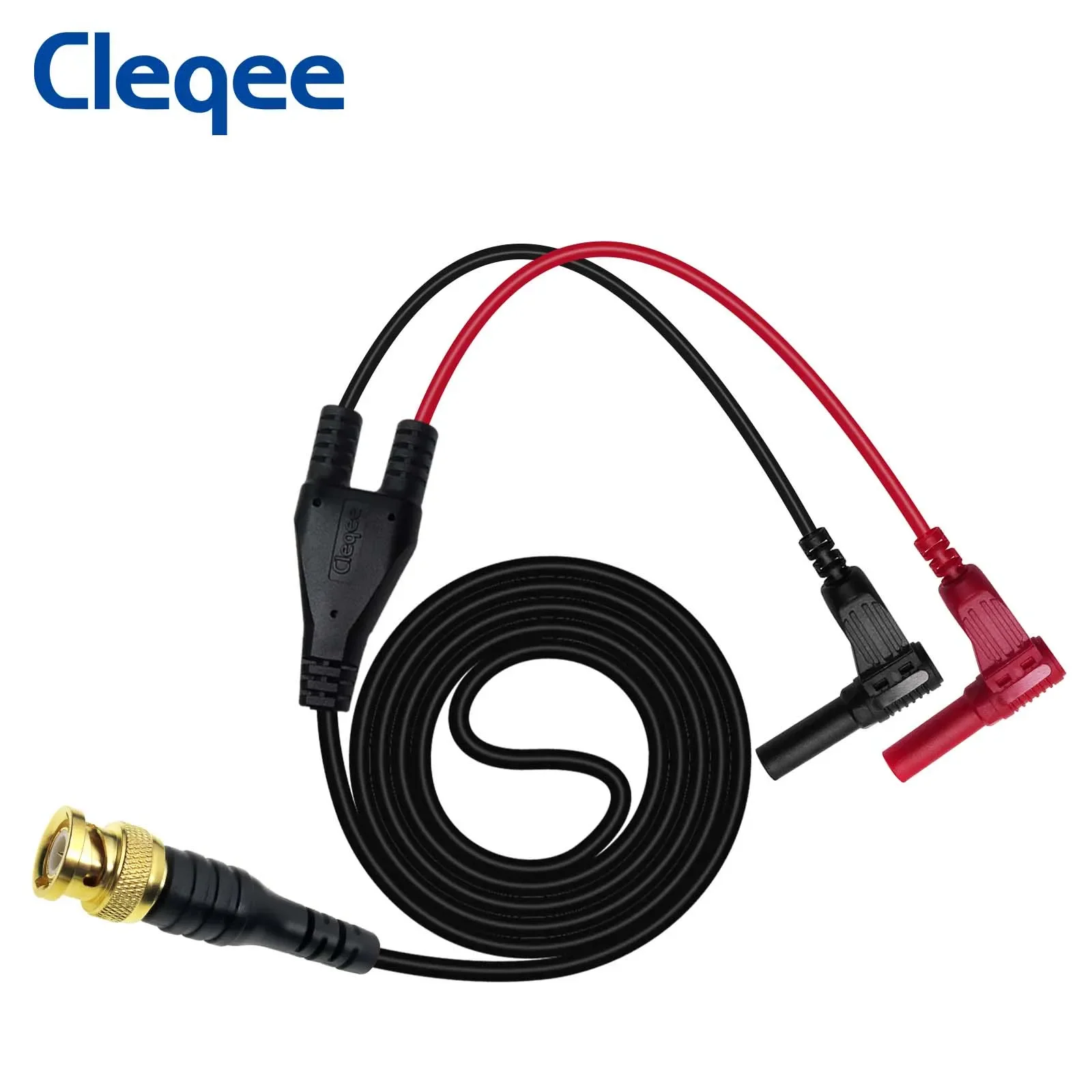 Позолоченный штекер BNC Cleqee P1066 из чистой меди, штекер 4 мм, Прямоугольный штекер типа банан, испытательный провод