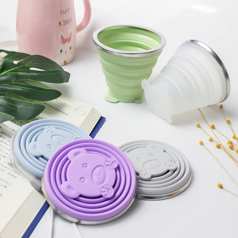 Compact 180ML Silicone Collapsible Travel Mug with Lid - Outdoor Heat Resistant & Portable Design