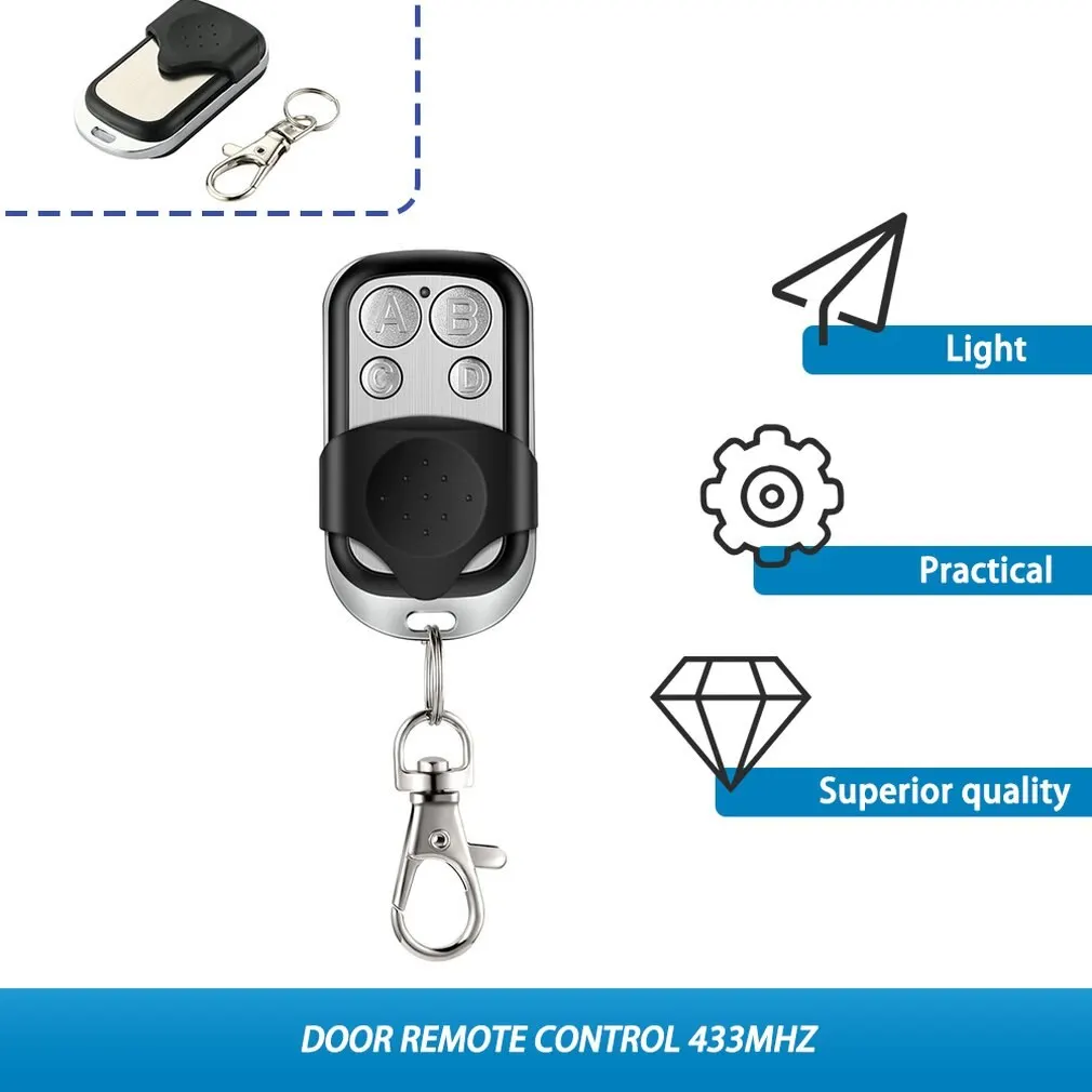 S12ab324a34d74def813f704c81a1e16b4 Metal Push Button Remote Control Transmitter ABCD / Lock Unlock 4Button, 433MHz Universal 4 Buttons Garage Door Opener Remote Mallzona