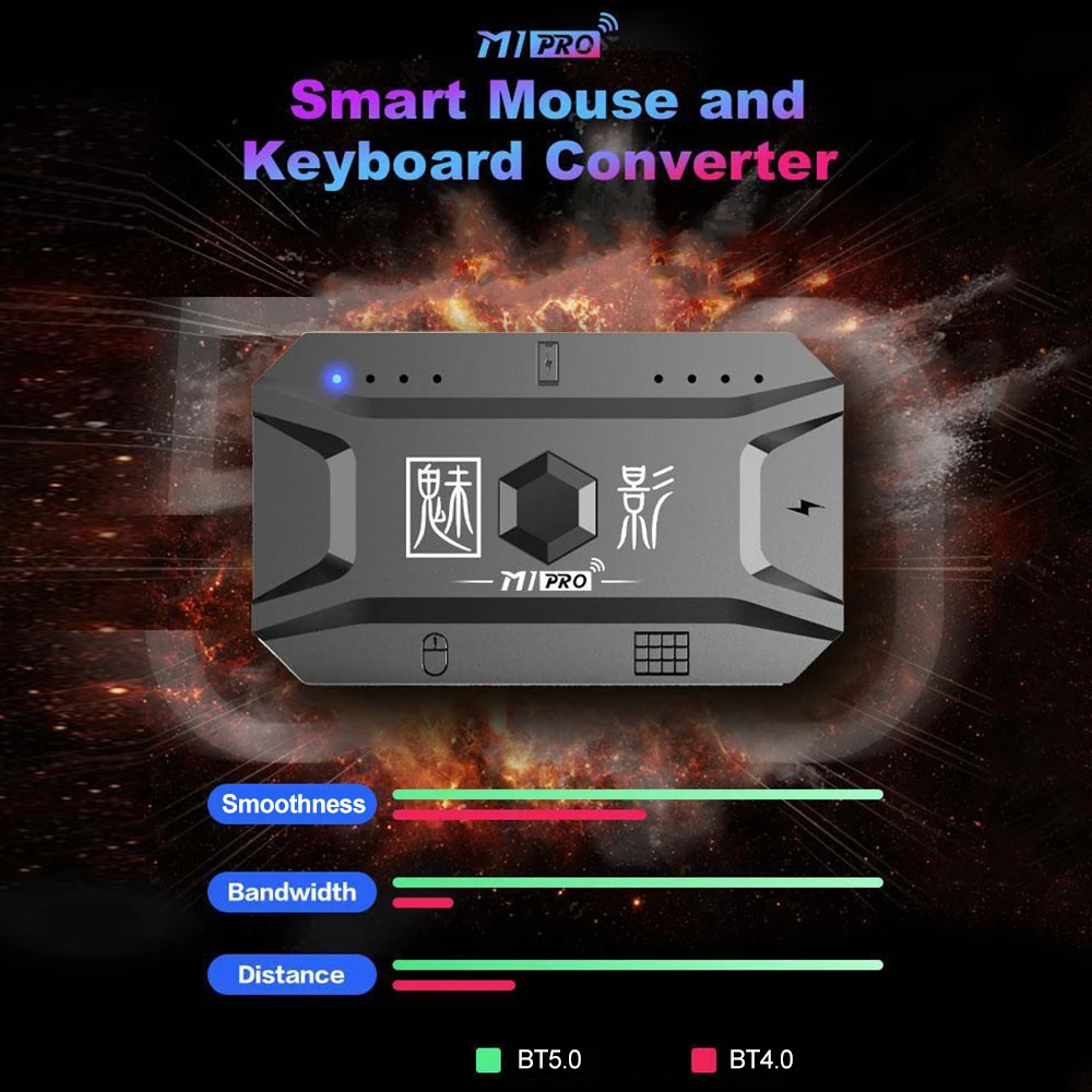 Converter Adapter Portable Keyboard Mouse for Mobile Game BT5.0 Support Android iOS System