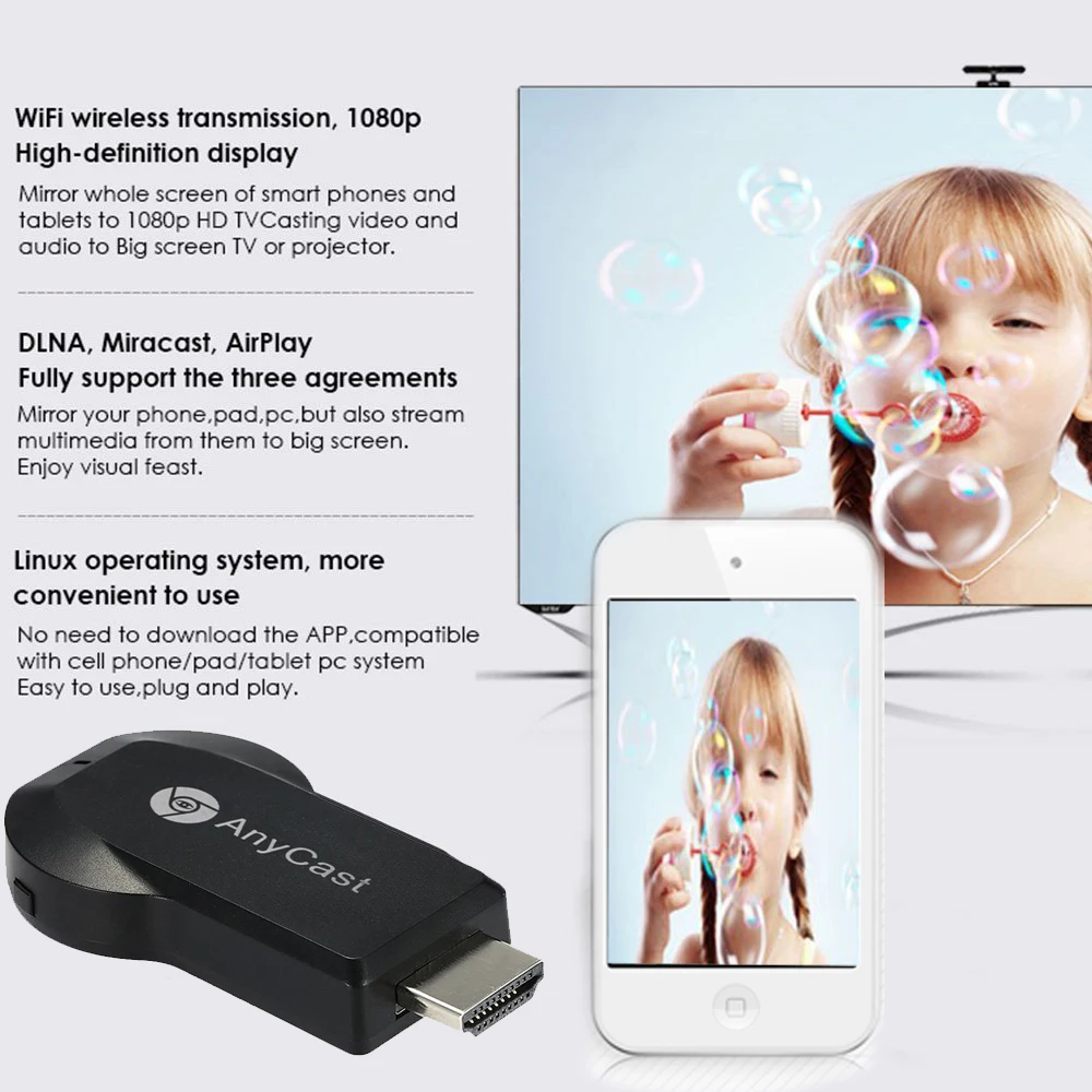 HDMI-compatible WiFi Display Adapter Screen Mirroring Dongle Mobile Phone Same Screen Device For IOS ForAndroid To TV Projector