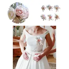 

Corsage Great Mini Anti-fade Adjustable Fastening Tape Hand Flower for Wedding Flower Bracelet Wrist Flower