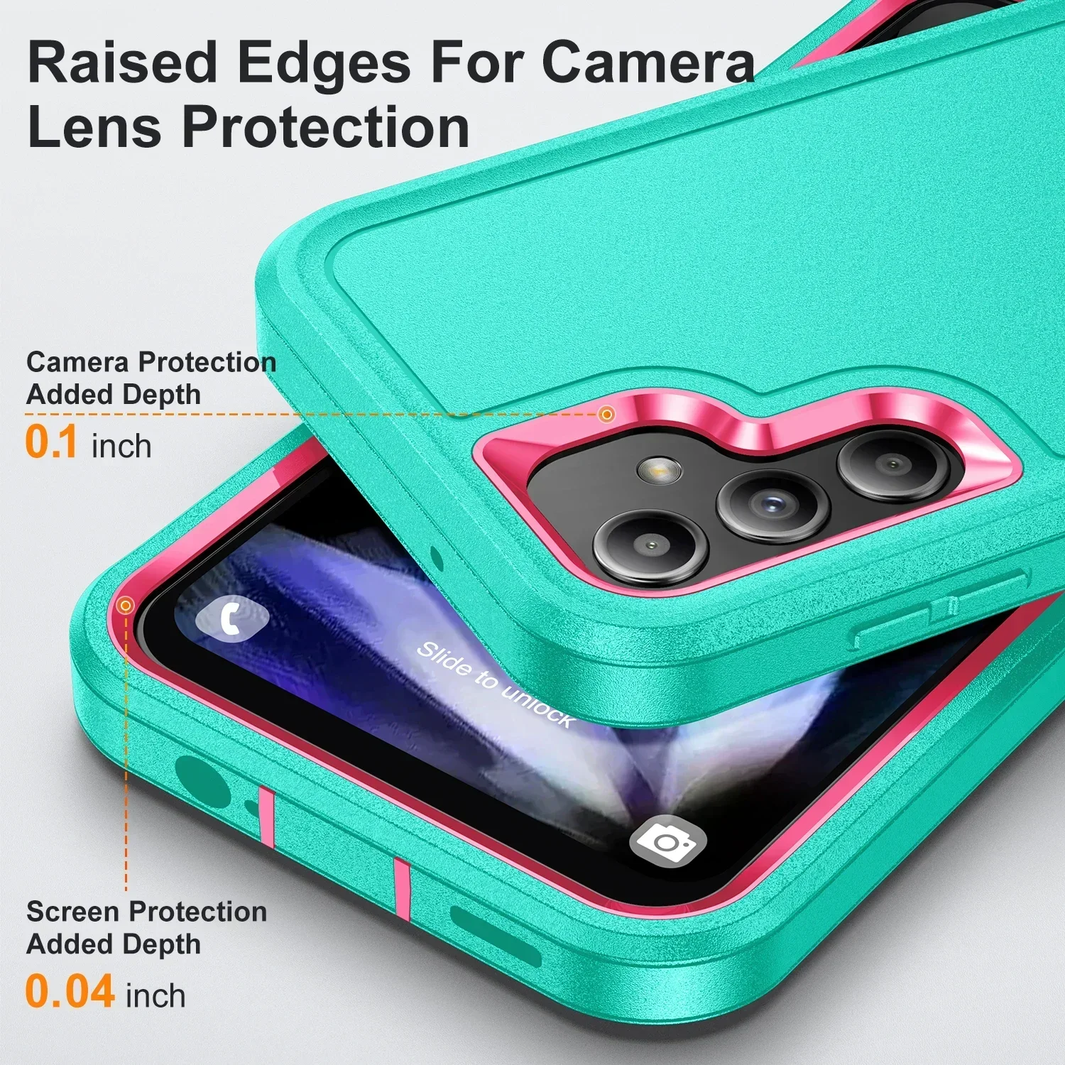 Heavy Duty Shockproof Protective Case with Kickstand - Full Body 3-in-1 Cover