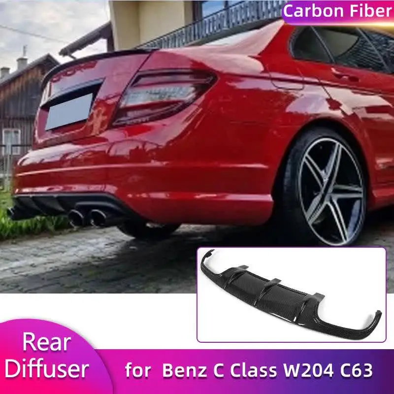 Fit FOR BENZ W204 C63 C350 Rear Dual Exhaust Muffler Tip Carbon Rear Diffuser Parts for Sale Fit FOR BENZ W204 C63 C350 Rear Dual Exhaust Muffler Tip Carbon Rear Diffuser Parts for Sale