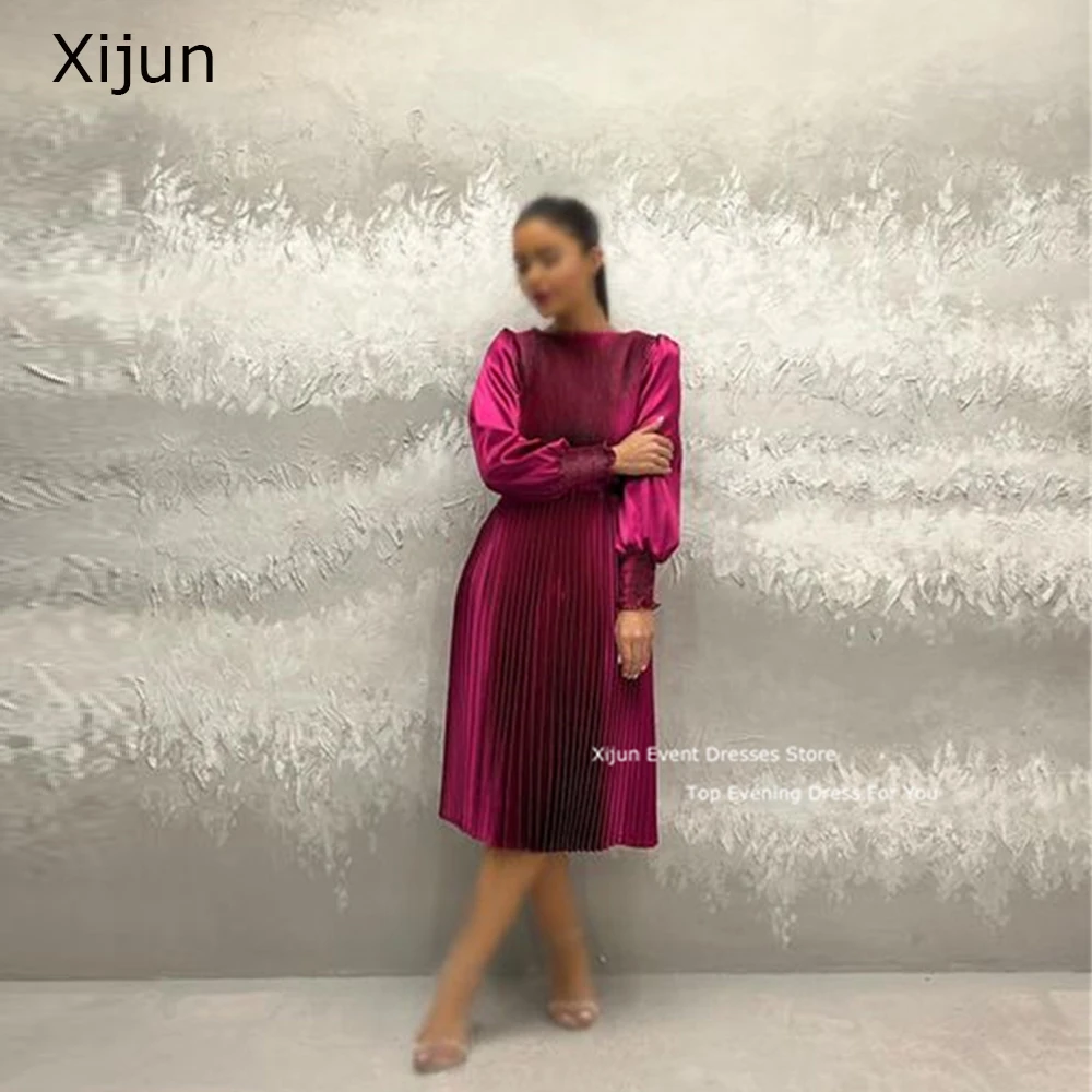 

Xijun Simple Prom Gowns Satin Evening Dresses Midi Length Prom Dress Saudi Arabic Square Collar Elegant A-LIne 2023 Formal Women