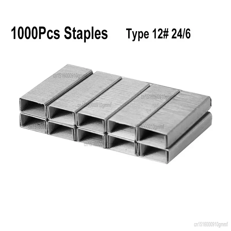 1000Pcs Set Metal 12# 24/6 Staples Silver Color Office Accessories School Stationery Paper Document File Binding Supplies stapler pin
