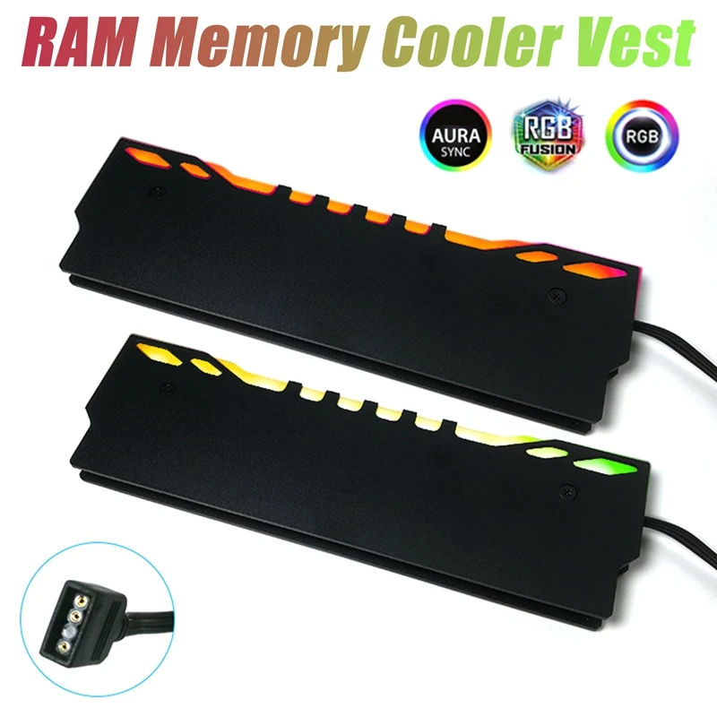 

NEW-RGB RAM Memory Cooling Vest 5V 3Pin Desktop PC RAM Cooler Heat Sink Radiator For Computer Motherboard Memory