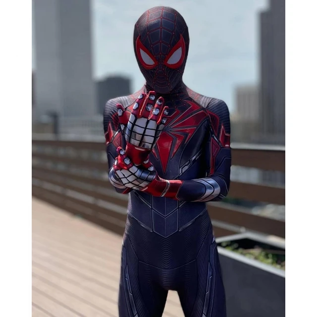 Costume cosplay Spider-Man Miles Morales Spiderman adulte enfants Halloween