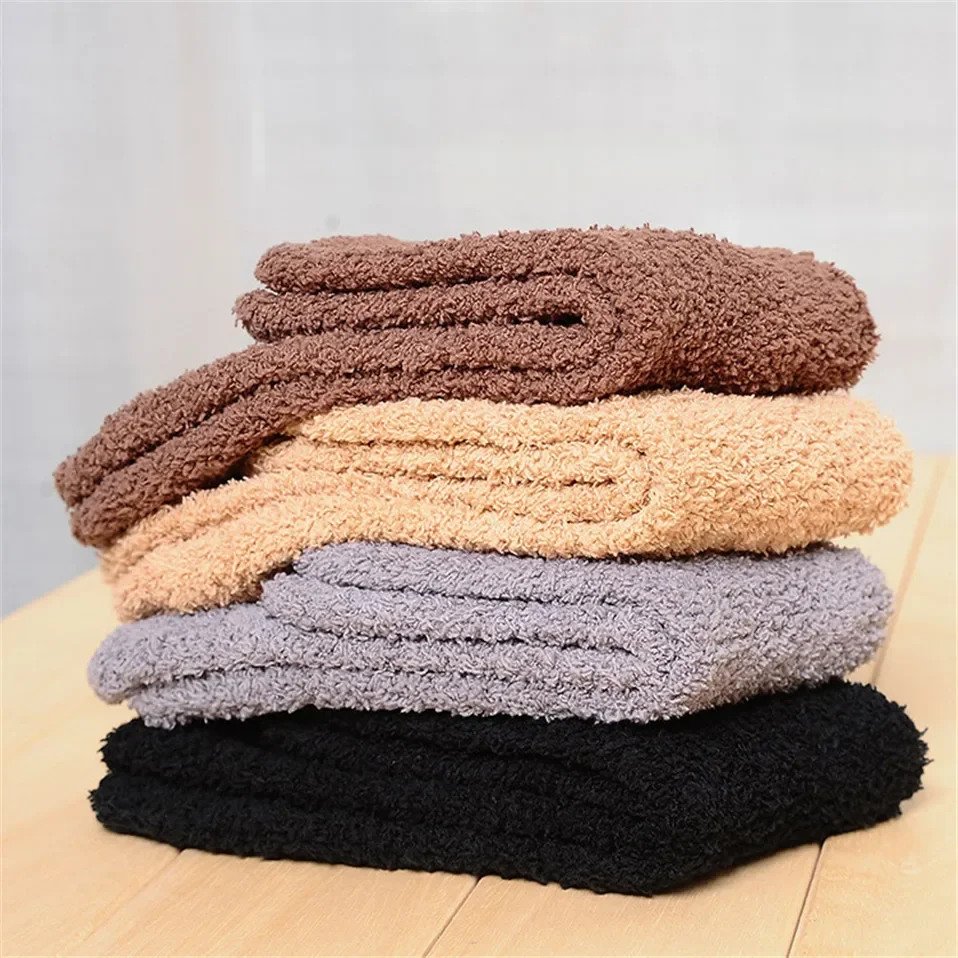 Winter Warm Fluffy Socks Men Soft Elastic Coral Velvet Unisex Thermal Cozy Floor Sleeping