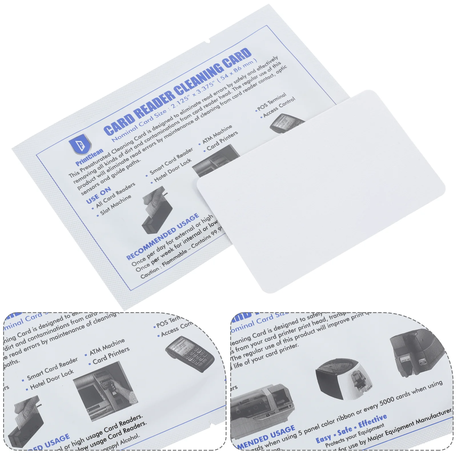 10 Pcs Pos Terminal Cleaning Card Reader Cleaner Credit Printer Cards Accessory Magnetic Head Cleaners Cleanser