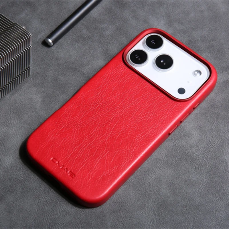 Magnetische Leder-Textur für MagSafe Handyhülle für iPhone 13 14 15 16 17 Pro Max Kabelloses Laden Stoßfeste Hülle mit Legierungs-Linsenschutz – Detail 11