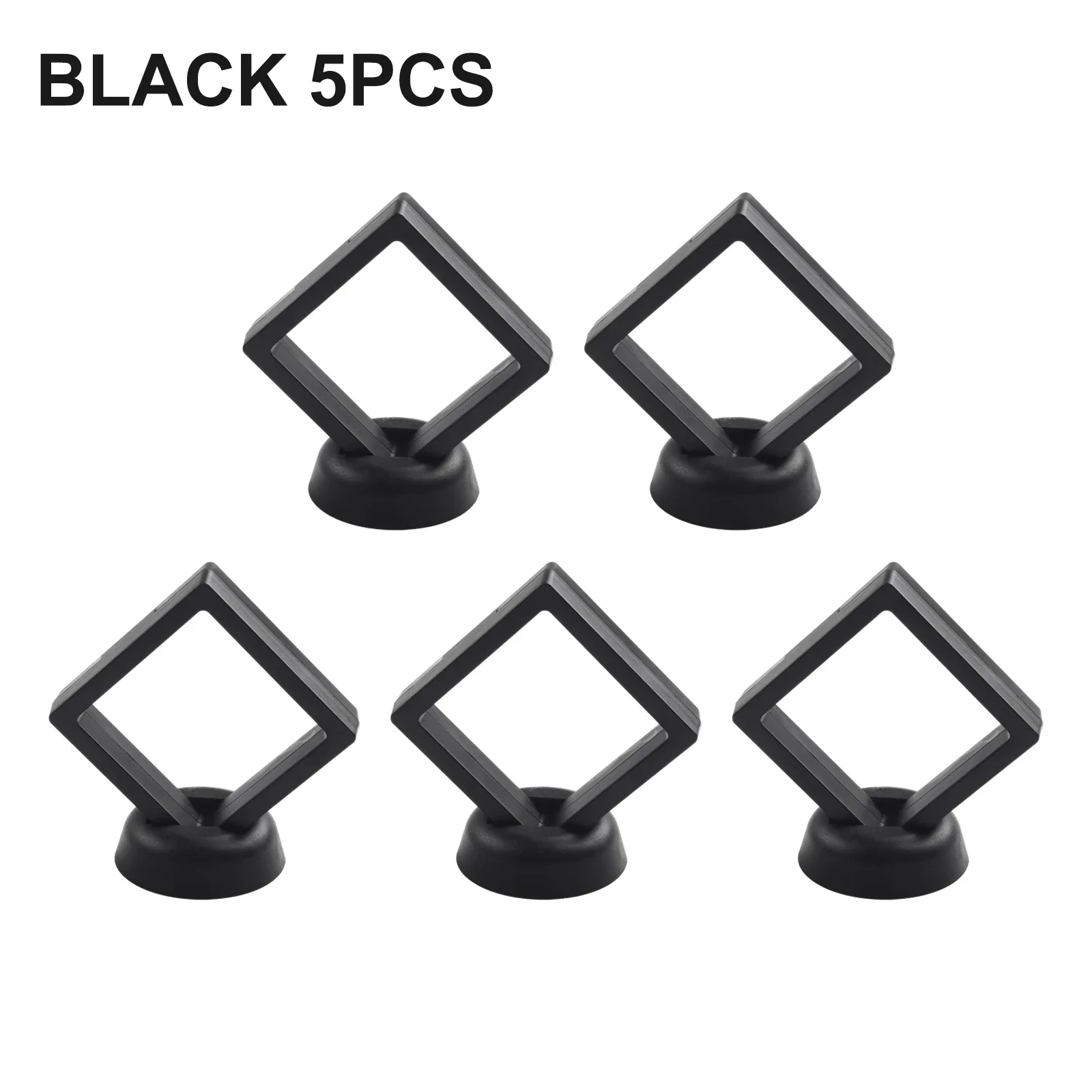 3D Floating Frame Holder Stand Box Jewelry Ring Coin Display Case 5/10PCS