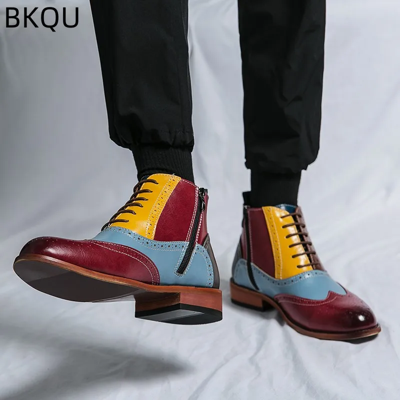 Men's British Business Casual Pointed Toe Leather Dress Shoes Large Size