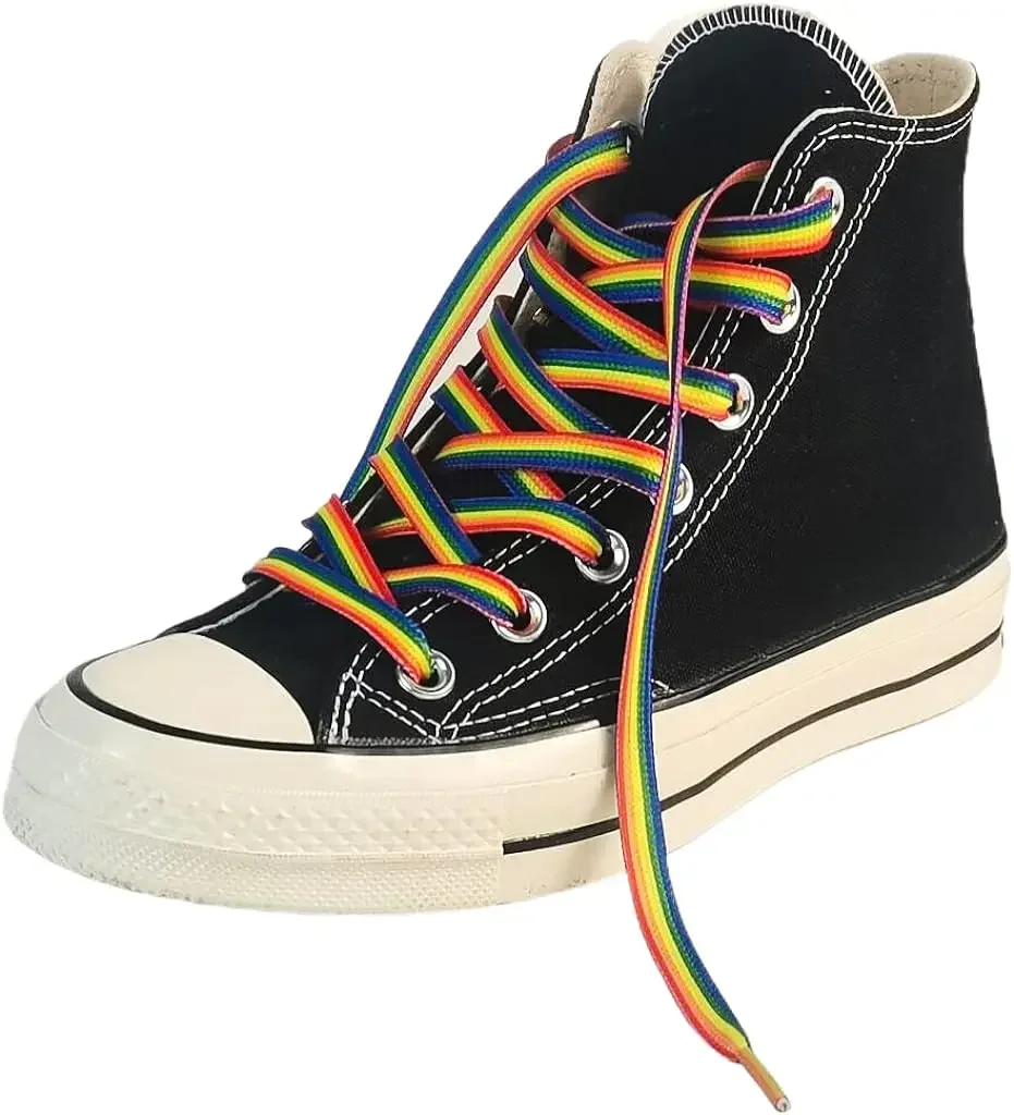 Shoe laces Shoe accessories Rainbow Shoelace Long Rainbow Laces for Sneakers LGBTQ Bisexual Lesbian Gay Non-Binary Transgender Asexual Colorful Shoelaces