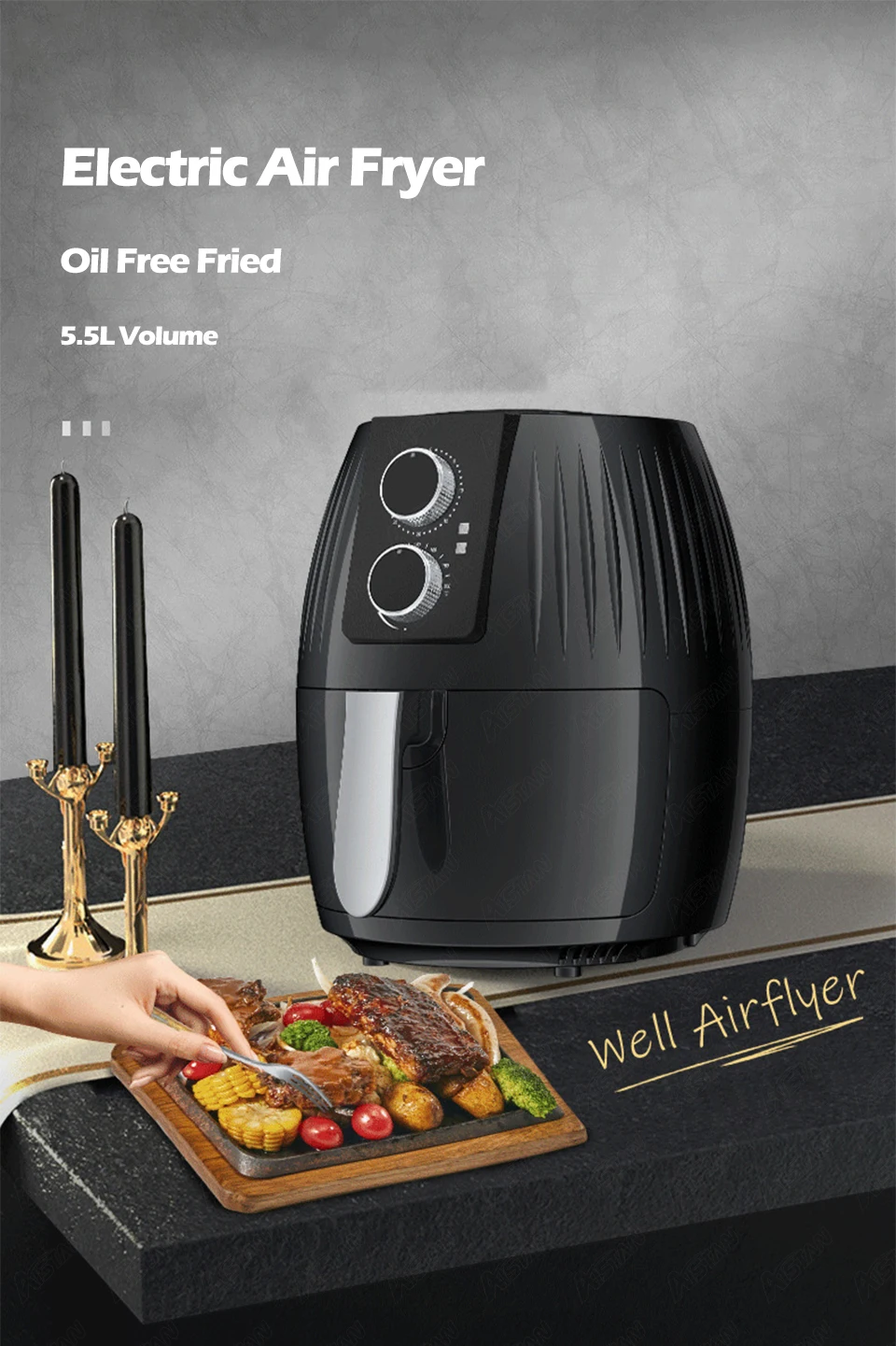 COSORI Friggitrice ad Aria Calda, 5.5L Friggitrice Senza Olio, Air Fryer