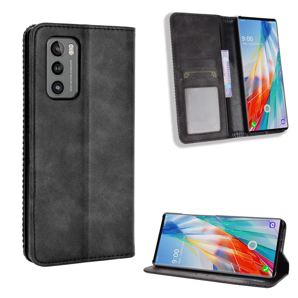 Per Lg Wing 5G Custodia In Pelle Di Lusso 360 ° Protect Book Cover Funda Per Lg Wing 5G Portafoglio Flip Leather Phone Bag