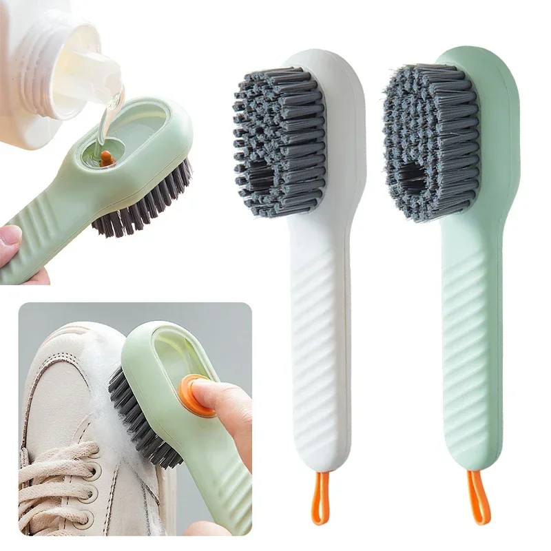 

New 1PCS Cleaning Brush Soft Bristled Liquid Shoe Brush Long Handle Brush Clothes Brush Shoe Clothing Board Brush Cleaning Tool
