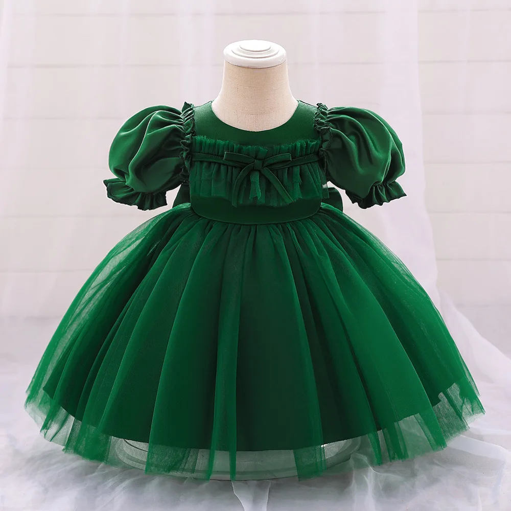 

Christmas Green Dresses For Girls 1st Toddler Baby Birthday Party Princess Gown Formal Clothes New Years Christening