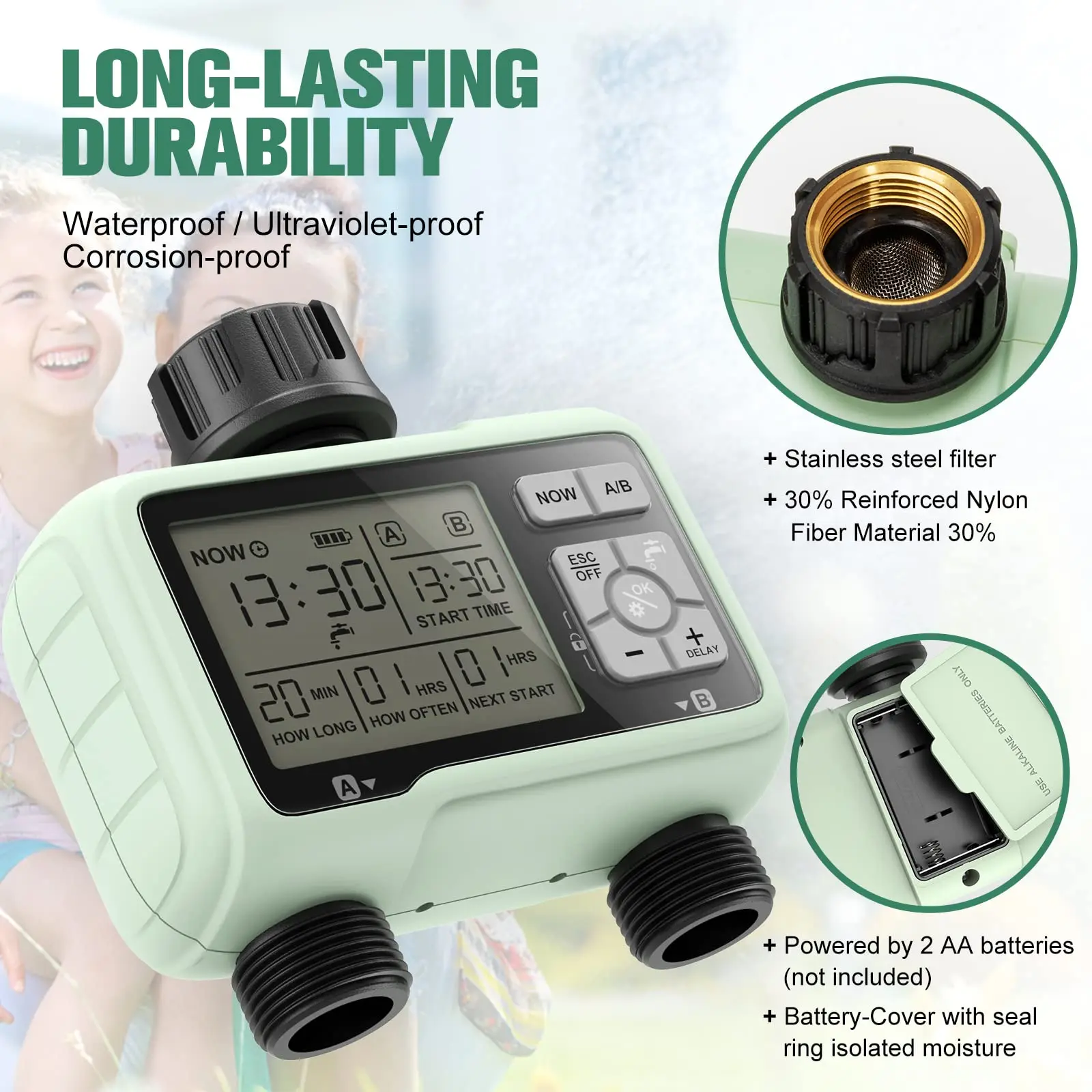 Eshico HCT-326 Super Timing 2-Outlet Water Timer 5