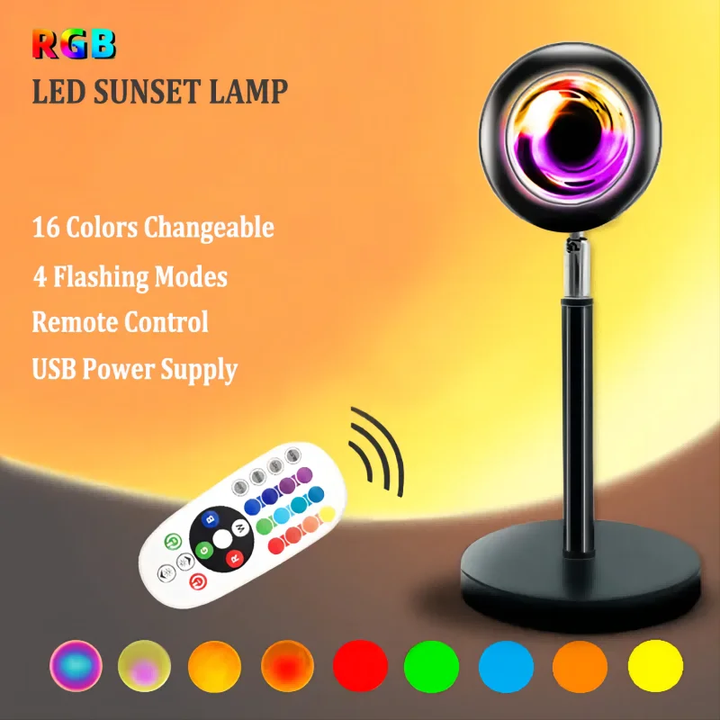 

RGB-лампа с RGB-подсветкой, 16 цветов, с дистанционным управлением